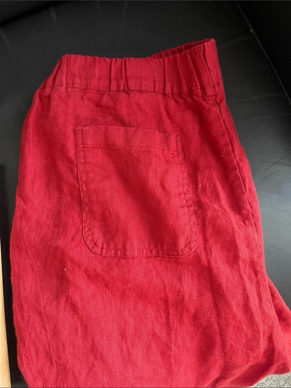 Quince Women’s Crimson Elastic- linen pants